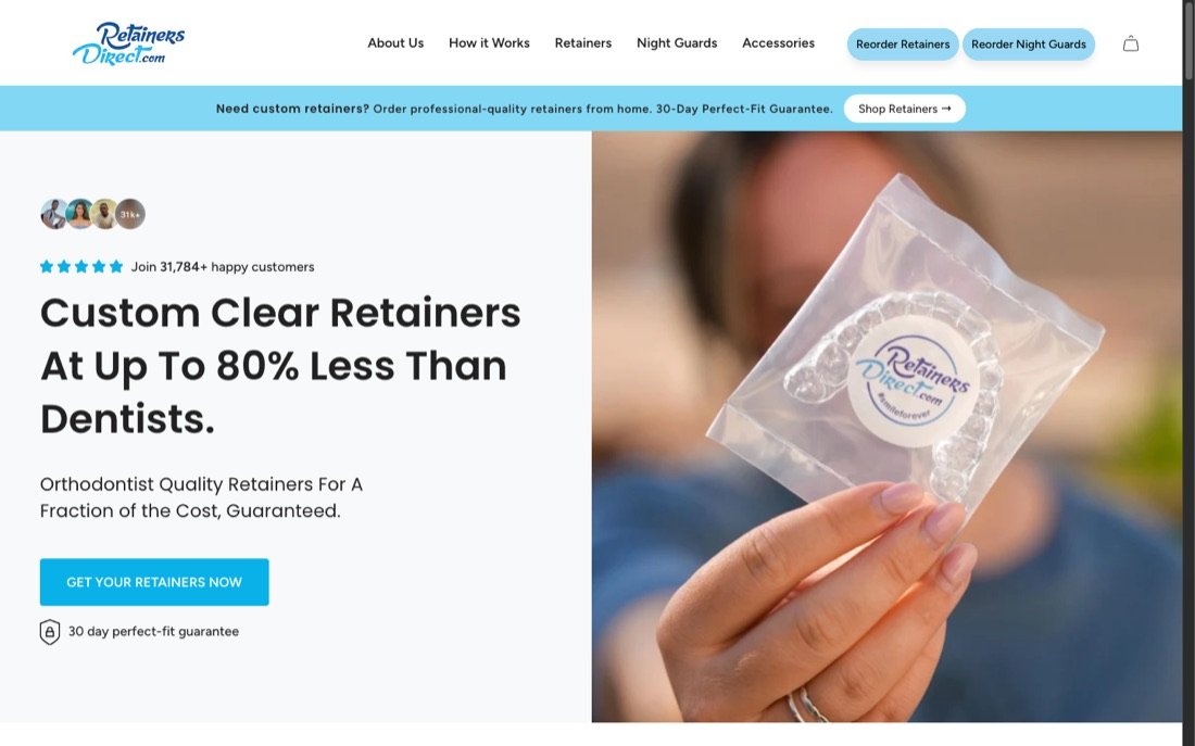Retainers Direct website